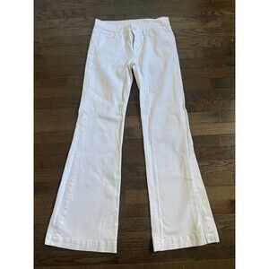 Seven 7 Flare Leg Jeans White Denim Sz 29 Retro Hippie Preppy
